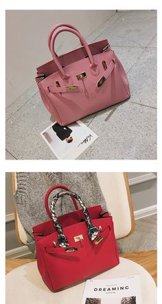 Pink Vegan Leather Handbags Scarves Double Top Handle Satchel Bag for $68.99 | Baginning Gorgeous Bags, Coach Swagger Bag, Satchel Bag, Womens Purses, Clutch Purse, Pink Bag, Kate Spade Top Handle Bag, Satchel Bags, Shoulder Bag Women