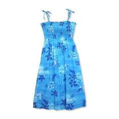 aurora blue hawaiian moonkiss short dress  #hawaiiandress #floraldress #alohadress #summerdress #madeinhawaii #tropicaldress #sundress Tropical Sleeveless Dress With Smocked Back, Sleeveless Tropical Dress With Smocked Back, Sundress With Adjustable Spaghetti Straps For Beach Party, Spaghetti Strap Sundress For Beach Party, Beach Party Sundress With Spaghetti Straps And Adjustable Straps, Vacation Tropical Print Sundress, Vacation Sundress With Smocked Bodice, Beach Sundress With Straps, Vacation Sundress With Tropical Print