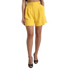 100% Authentic Dolce Gabbana High Waist Bermuda Shorts. Vibrant Yellow Color. High-Waist Design. Made In Italy. Material: 51% Viscose 46% Acetate 3% Elastane. Zipper Closure. Subtle Logo Details. Perfect For Adding A Pop Of Color To Your Summer Wardrobe. Material: 51% Viscose 46% Acetate 3% Elastane. Hot Pants Shorts, High Waisted Floral Shorts, Dolce And Gabbana Jeans, Grey Denim Jeans, Pleated Shorts, Light Blue Denim, Trendy Tshirts, Cut Off Shorts, High Waisted Denim