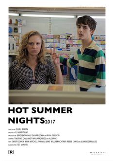 a man and woman standing next to each other in front of a store counter with the caption hot summer nights 2011