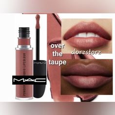 Mac Liquid Lipstick Powder Kiss Lipcolour Color: Over The Taupe 997 Size: .17 Oz New In Box 100% Authentic **Currently 2 Left! Mac Powder Kiss Liquid Lipcolour, Mac Powder Kiss Liquid, Mac Liquid Lipstick, Mac Lip Glass, Mac Makeup Looks, Mac Powder, Color Lip Balm, Makeup Mac, Clear Lip Gloss