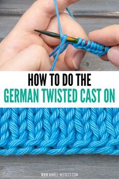 two hands crocheting together with the text how to do the german twisted cast on