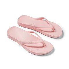 Comfortable Pink Flip Flops, Comfortable Toe Post Slippers With Arch Support, Comfortable Flip Flops With Arch Support And Round Toe, Comfortable Arch Support Flip Flops With Round Toe, Comfortable Flip Flops With Arch Support, Comfortable Slippers With Arch Support For Vacation, Comfortable Vacation Slippers With Arch Support, Comfortable Pink Flip Flops With Arch Support, Comfortable Flip Flops With Arch Support For Beach