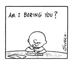 a cartoon drawing of a person sitting at a table with an envelope in front of him