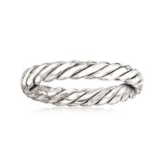 Ross-Simons - 14kt White Gold Twisted Ring Size 7. Handcrafted in 14kt white gold, this classic twisted ring looks sleek and sophisticated whether worn solo or stacked. 1/8" wide. 14kt white gold twisted ring. Jewelry Presentation, Twisted Ring, Twist Ring, Ring Pictures, Size 10 Rings, White Ring, 14kt Gold, Womens Jewelry Rings, White Gold Rings