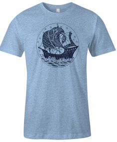 Nautical Pirate Ship T Shirt - Boat Tee Shirt - American Apparel Poly Cotton Men's Unisex T-Shirt - Custom Printed Shirts, Pirate Ship, American Shirts, Iron Decor, American Apparel, Custom Tshirts, Shirt Shop, Rush, Unisex T Shirt