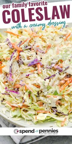 this coleslaw salad is loaded with creamy dressing