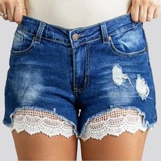 Elevate your summer wardrobe with our lace-embroidery free-spirited denim shorts for ladies from the 2024 Summer Collection. These hippie vibe shorts are the perfect combination of comfort and style, featuring distinctive embroidered details that exude sophistication and a touch of rebelliousness.Crafted with a medium-wash, sanded and distressed finish, these high-waist shorts are designed to hug your shape while still offering a carefree stretch. The zipper and button closure adds both functionality and flair to the overall design.Distinctive Features: Boho Vibes: Embrace the relaxed and gypsy spirit with these lace-embroidery shorts that are perfect for the loose-spirited fashionistas. Embroidered Elegance: The intricate embroidery adds a touch of refined sophistication to these denim sh Shorts For Ladies, Embroidery Shorts, Boho Denim, Hippie Vibes, Embroidered Details, Overall Design, Intricate Embroidery, Lace Embroidery, Free Spirited