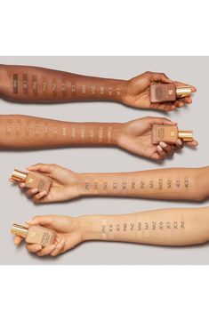 Estee Lauder Double Wear Swatches Shades, Este Lauder Double Wear Shades, Estee Lauder Double Wear Foundation Swatches, Estee Lauder Double Wear Swatches, Estee Lauder Foundation Shades, Foundation Aesthetic, Best Waterproof Foundation, Warm Tone Makeup, Este Lauder Double Wear