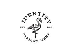 the logo for identity machine here, with a flamingo standing on it's legs