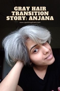 It's kind of unbelievable for them to see so many silvers sparkling on a young faced girl. But I love my silvers. #age #aginggracefully #old #beauty #health #shorthair #hairstyle #hairstyles #transitioninghair #silverhairwomen #natural #inspiration #young #asian #newjourney #agingwell #PIXIE #india #indian #authentic #proaging #aginginstyle Asian Grey Hair, Grey Hair Before And After, 30 Hair Color, Gray Hair Transition, Old Beauty, Grey Hair Over 50