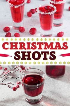 christmas shots with cranberry sauce and sugar