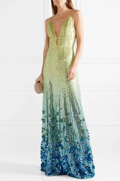 Degrade Dress, Chartreuse And Blue, Tiffany Co Earrings, Lee Ufan, Dripping Water, Bridesmaid Saree, Fancy Gowns, Fashion Design Collection, Fashion Gowns