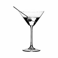 a martini glass with a spoon in it