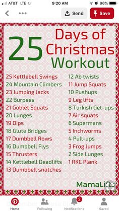 the 25 days of christmas workout