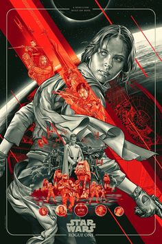 a star wars movie poster with many characters