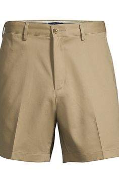 Look neat. Keep cool. Stay comfortable. These 6" No Iron Chino Shorts have a plain front and Comfort Waist that stretches up to 2" for more ease in the waist. And true to the No Iron Chino name, they feature our 50 wash, 0 wrinkles promise – plus creases that won't quit and built-in stain resistance. All in a pure cotton fabric made from ringspun combed cotton yarns for superior comfort. Smoothness and a crisp front crease guaranteed for 50 washes — with no ironing Soft, better-made Classic Short Leg Bottoms With Welt Pockets, Classic Pants With Built-in Shorts, Classic Relaxed Fit Pants With Built-in Shorts, Classic Pants With Built-in Shorts And Relaxed Fit, Classic Short Pants In Solid Color, Classic Short Solid Pants, Classic Short Pants With Built-in Shorts, Classic Bottoms With Short Inseam In Solid Color, Classic Fitted Bermuda Bottoms