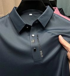 The Prestigio Polo Shirt – Elavure Printed Polo Shirts Men, Mens Business Casual, Korea Południowa, Korean Fashion Shorts, Business Shorts, Lucet, Silk T Shirt, Summer Set, Business Casual Men