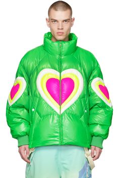 Green Quilted Puffer Jacket For Streetwear, Spring Green Quilted Puffer Jacket, Chen Peng, Png Outfits, Taffeta Jacket, Fashion Things, Archive Fashion, Indie Design, Down Coat