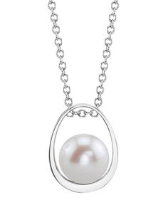 This pendant features a gorgeous 7.0mm AAA quality Freswater pearl hand picked for its luster and overtones. The pearl is mounted on 0.63 grams of the finest 14K gold in a gorgeous Jamie design. 
The pendant is packaged in a beautiful jewelry box, perfect for gifting. Oval Akoya Pearl Necklace As Gift, Oval Akoya Pearl Necklace Gift, Oval Akoya Pearl Necklaces As A Gift, Oval Akoya Pearl Necklace With Pearl Pendant, Oval White Gold Pearl Necklace Gift, Oval White Gold Pearl Pendant Necklace, Oval Pearl Drop Necklace For Anniversary, White Gold Oval Pearl Necklace Gift, Elegant Pearl Necklace With Oval Pendant For Gift