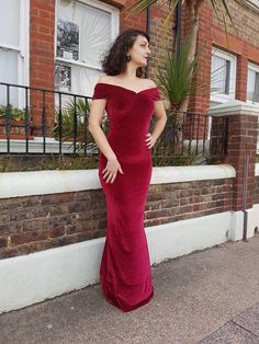 Lovely quality velvet Made to Measure floor length evening gown. Holiday Velvet Prom Dress, Red Velvet Dress For Prom, Red Velvet Gala Dress, Velvet Floor-length Evening Dress For Gala, Floor-length Velvet Evening Dress For Gala, Glamorous Velvet Prom Dress, Glamorous Velvet Prom Evening Dress, Velvet Evening Dress For Prom Season Gala, Velvet Evening Dress For Gala And Prom Season