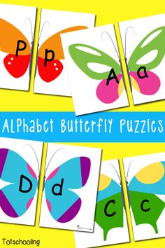 the alphabet butterfly puzzles are colorful and fun