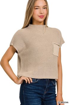 Elevate your wardrobe with our Fray Mock Neck Short Sleeve Cropped Sweater - a pinnacle of quality and style. Crafted from the best-quality sweater material, this piece stands out with its low gauge heavyweight construction. The mock neck adds a touch of sophistication, and the dropped shoulder short sleeves provide a contemporary and relaxed vibe. *Color may vary slightly due to monitor resolutionFabric Contents: 100% Cotton, Stretch fabric, Non-sheer fabricCare Instructions: Machine wash cold, Mock Neck Short Sleeve, Mock Turtleneck Sweater, Spring Skirts, Sweater Fits, Spring Sweater, Sweater Material, Mock Turtleneck, Kids Outfits Girls, China Fashion