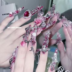 Decora Nails, Bling Acrylic Nails, Cute Nail Designs, Creative Nails