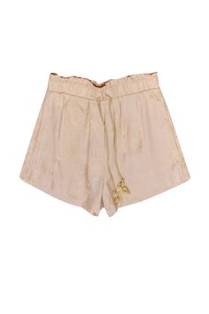 Current Boutique-Nanushka - Blush Pink Lora Satin Rose Drawstring Shorts Sz M