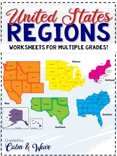 the united states regions worksheets for multiple grade