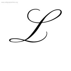 the letter l is made up of black ink and has a curved design on it