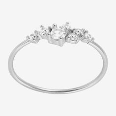 Ring Style: Bands, Delicate Rings, Stackable Rings, Cluster RingsFeatures: Nickel FreeStone Cut: RoundStone Millimeter Measurement: 2 Mm LengthRing Size: 7Metal Color: WhiteMetal: Sterling SilverCare: Wipe CleanStone Type: 7 Cubic ZirconiaCountry of Origin: Imported Silver Cubic Zirconia Midi Rings As Promise Rings, Silver Cubic Zirconia Midi Rings For Promise, Silver Cubic Zirconia Midi Rings, White Gold Cubic Zirconia Midi Rings - Fine Jewelry, White Gold Midi Rings With Cubic Zirconia, Cubic Zirconia Midi Rings With Diamond Accents, Elegant Silver Midi Rings With Diamond Accents, Silver Sterling Crystal Ring With Prong Setting, Sparkling Stones Round Promise Ring