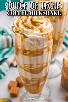 A dulce de leche coffee milkshake with a straw. Milkshakes Recipes, Milkshake Ideas, Creamsicle Milkshake, Vanilla Milkshake Recipe