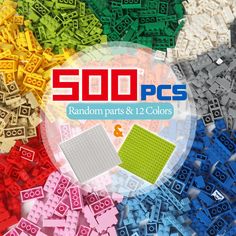 the cover of 500 pcs rainbow parts and 12 colors