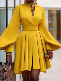 Discover stylish, high-quality dresses at great prices. perfect for any occasion, combining comfort and chic design. Elegant Wedding Guest Dress Classy, Meno Belly, Dress Church Outfit, Semi Formal Outfits For Women, Fashion Identity, Image Consulting, Calorie Burn, African Princess, Yellow Clothes