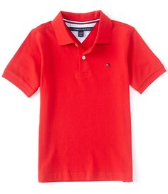 From Tommy Hilfiger&#x2C; this shirt features:point collarshort sleevespartial button placketsmall logo patch at the left chestsquare hempullover construction Cotton/Spandexmachine washImported. Spring Short Sleeve Polo Shirt, Classic Short Sleeve Polo Shirt For School, Classic Summer School Tops, Tommy Hilfiger Short Sleeve Shirt For Spring, Tommy Hilfiger Spring Short Sleeve Shirt, Summer Cotton Polo Shirt For School, Summer School Cotton Polo Shirt, Spring Short Sleeve Solid Polo Shirt, Tommy Hilfiger Classic Summer Tops