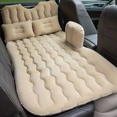 Inflatable Car Air Mattress Travel Bed, Kvago Thickened Car Camping Bed Sleeping Pad with Car Air Pump 2 Pillows for Car Tent SUV Back Seat (Beige) Description The car air mattress is made of high-quality thick flocking fabric, which is skin-friendly. Not only suitable for use in the car, it can also be used as an outdoor picnic mat when you travel, outing, and camp. Specification: Color: Beige Material: Flocking Size: as show Package Including 1 x Inflatable Mattress Warm Reminder 1. Before buy Inflatable Car Bed, Car Mattress, Car Air Mattress, Multi Functional Sofa, Car Tent, Inflatable Bed, Car Bed, Camping Mat, Inflatable Mattress