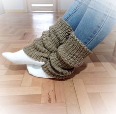 Hand-knit wool warmers! Hand-knitted thick wool yoga socks! Natural sheep wool from Bulgaria! Made to order! These beautiful traditional hand-knitted warmers are made to keep your feet warm and healthy during the cold winter days. You can wear them as home socks, for yoga, or put them on your mountain shoes. Material: 100% natural sheep wool yarn! Natural sheep colors. The wool is not dyed. One size: Length - 40 cm Width - 10 cm measured flat Pattern - ribbed  If you need a different size, pleas Thick Leg Warmers, Wool Leg Warmers, Yoga Socks, Winter Socks, Cozy Socks, Flats Patterns, Fur Boots, Wool Socks, Socks And Hosiery