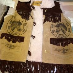 Brand New Vest Western Style Brown Vest For Western-themed Events, Western Style Sleeveless Vest For Rodeo, Tan Western Vest, Western Rodeo Vest, Brown Sleeveless Fringe Vest, Cowboy Vest, Cowboy, Womens Sizes, Jackets For Women