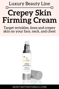 Crepey Skin Firming Cream | Tightening, Firming and Lifting Crepey Skin Cream that is specifically formulated to target wrinkles, lines and crepey skin on your face, neck, and chest. It is formulated with naturally potent ingredients that repair your skin to reveal visibly smoother, firmer, tighter and youthful-looking skin. Click to try this for your precious skin. #crepeyskincream #skinfirmingcream #wrinklescream #getridofwrinkles #skintighteningcream #skintightening #skincare #skinfirming