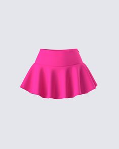 Name something more iconic than a pink ruffled skort…we’ll wait 💅 Made from crepe fabric, this piece is complete with built-in shorts and a fit and flare style for a look that's versatile and cute enough for any occasion 😌 Pink Fitted Skort, Pink Ruffled Flared Skort, Pink Ruffled Skirt Shorts, Cute Pink Mini Skirt With Ruffles, Fitted Pink Ruffled Mini Skirt, Hot Pink Skirt, Pink Tweed, Pink Lifestyle, Black Off Shoulder