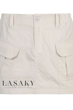 Lasaky - Professional Stylish Solid Color Low Waisted Patch Pocket Workwear Short Skirt Korean Skirts, Streetwear Skirt, Grunge Skirt, Short Pollera, Workwear Shorts, Street Y2k, Utility Skirt, High Waisted Denim Skirt, Micro Skirt