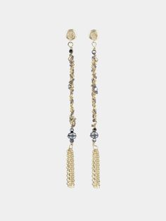 New to the collection are these easy feminine dangle earrings.  all of marie's pieces are shimmery in the most low key lovely way.    - gold plated over sterling silver    - total length: 2./25" Gold Dangling Beads Earrings For Evening, Gold Earrings With Dangling Beads For Evening, Luxury Gold-plated Dangle Linear Earrings, Elegant Brass Earrings With Dangling Beads, Elegant Brass Earrings With Dangling Charms, Gold Dangle Linear Earrings With Plating, Gold Dangle Linear Earrings, Gold Dangle Earrings With Dangling Beads, Gold Sterling Silver Jewelry With Dangling Beads