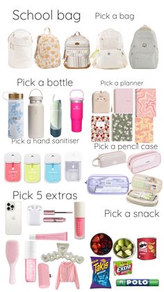 Period Prep, Trip Essentials Packing Lists, Middle School Essentials, School Emergency Kit, School Backpack Essentials, Preppy School Supplies, Pretty School Supplies, High School Backpack