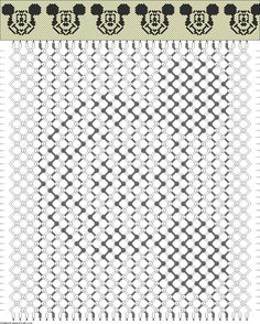 a cross stitch pattern with black and white designs on the border, as well as an image