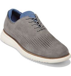 Cole Haan 2.ZeroGrand Laser Wing Oxford (Men) | Nordstrom Leather Running Shoes With Arch Support, Gray Leather Running Shoes For Light Sports, Low-top Leather Running Shoes With Arch Support, Leather Low-top Running Shoes With Arch Support, Leather Running Shoes With Vented Sides And Lace-up, Gray Leather Sneakers For Running Errands, Casual Leather Running Shoes With Vented Sides, Leather Walking Shoes With Arch Support For Light Sports, Leather Walking Shoes With Ortholite Insole For Errands