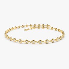 14K Gold Bezel Setting Diamond Tennis Bracelet – FERKOS FJ Minimalist Silver Jewelry, Treated Like A Queen, Diamond Bracelet For Women, Diamond Bar Bracelet, Solitaire Bracelet, Small Gift Ideas, Light Weight Jewelry, Bar Bracelet, Diamond Tennis Bracelet