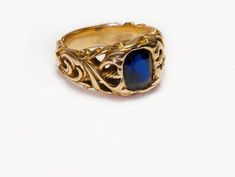 Antique Tiffany, Gold Sapphire Ring, No Heat, Tiffany & Co., Sapphire Ring, Antique Jewelry, 18k Gold, Rings For Men, Sapphire