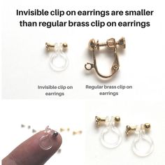 there are three different types of earring clips on the same page as shown in this article