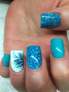 Top 10 Nail Art Designs from Instagram - Page 5 of 10 - Beautyhihi Matching Nails, Blue Nail Art Designs, Blue Nail Art, Pretty Nail Designs, Blue Nail, Designs Nail, Nail Designs Glitter